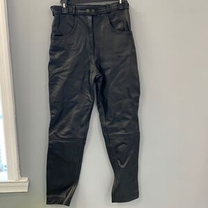 Wild Rider high waisted black Leather Biker Pants size 6